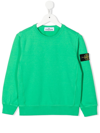 Stone Island Logo-patch Crew Neck Sweatshirt In Green