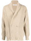 GOLDEN GOOSE SHAWL DOUBLE-BREASTED KNIT CARDIGAN