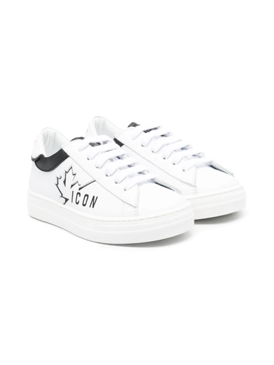 Dsquared2 Kids' Lace-up Sneakers In White