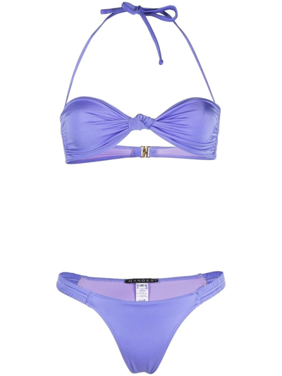 Manokhi Ruched Bikini Set In Purple