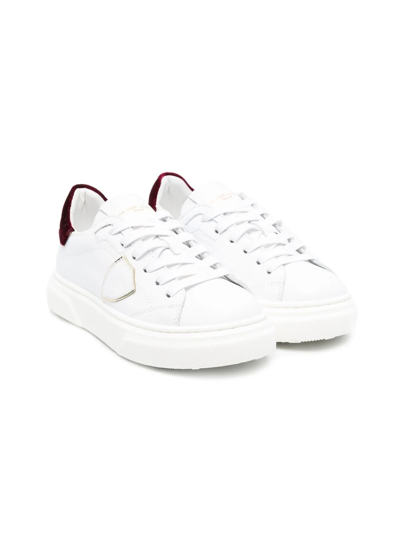 Philippe Model Kids' Contrasting Heel-counter Sneakers In White