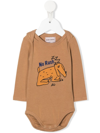 Bobo Choses Graphic-print Organic-cotton Bodysuit In Brown
