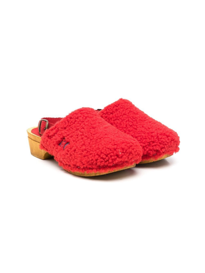 Bobo Choses Kids' Brushed Slingback Clog Sandals In Red