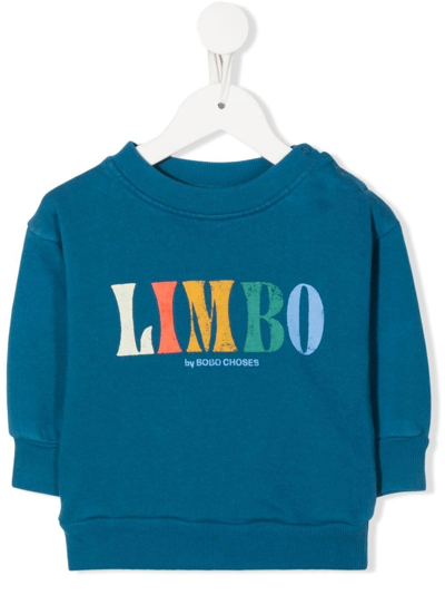 Bobo Choses Babies' Distressed-effect Slogan Sweatshirt In Blue