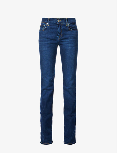 7 FOR ALL MANKIND WOMENS BOOTCUT MID-RISE STRETCH-DENIM JEANS RINSED INDIGO,57543957