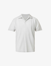 Issey Miyake Basics Pleated Relaxed-fit Woven Polo Shirt In 11-light Gray