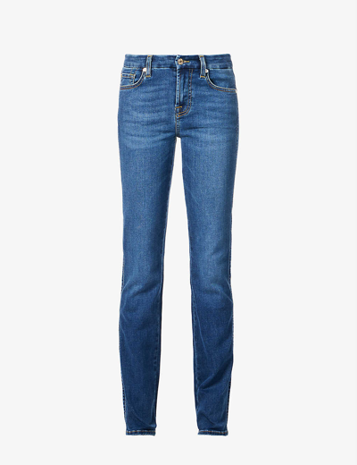7 For All Mankind Kimmie Straight-leg Mid-rise Stretch-denim Jeans In Blue