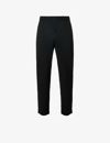 Issey Miyake Mens Black Pleated Straight Woven Trousers M In 15-black