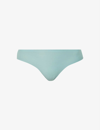 Chantelle Soft Stretch Mid-rise Stretch-woven Thong In 03n Trellis Green