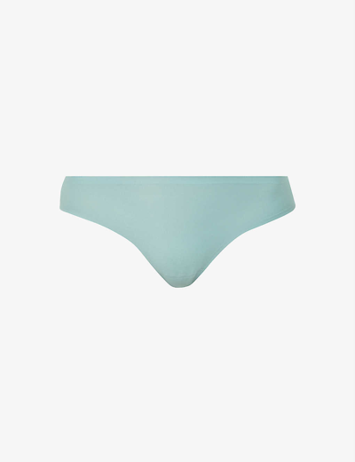 Chantelle Soft Stretch Mid-rise Stretch-woven Thong In Trellis Green