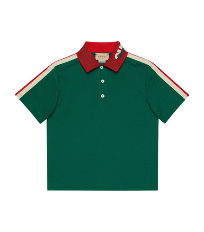 Gucci Babies' Boys Green Logo Web Polo Shirt