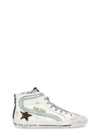 Golden Goose Slide Nappa Upper Suede Toe Leo Horsy Star Leather List Vintage Laminated Wave Signature Foxing In White/ice/beige Brown Leo/blac