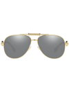 Versace Ve2236 Pilot-frame Sunglasses In Gold