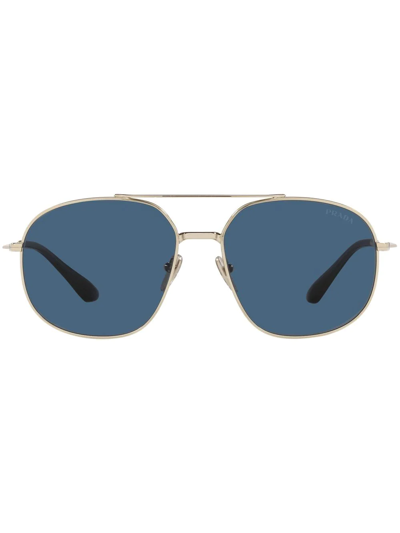 Prada Dark Blue Aviator Mens Sunglasses Pr 51ys Zvn04p 58