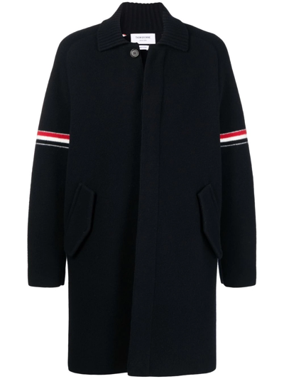 Thom Browne Milano Rwb Striped Car Coat In Blue