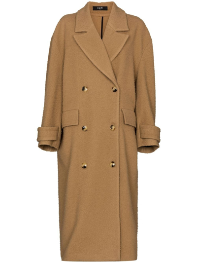 Amiri Double-breasted Wool-blend Felt Coat In Beige