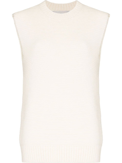 Stella Mccartney Crew-neck Knitted Vest In White