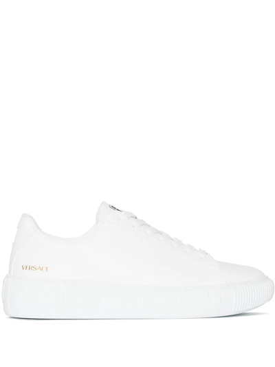 Versace White Leather Sneakers