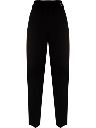 Aeron Madeleine Logo-plaque Knitted Trousers In Black