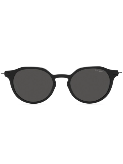 Prada Pr 12ys Round-frame Sunglasses In Schwarz