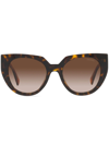 Prada Tortoiseshell Logo-lettering Sunglasses In Brown
