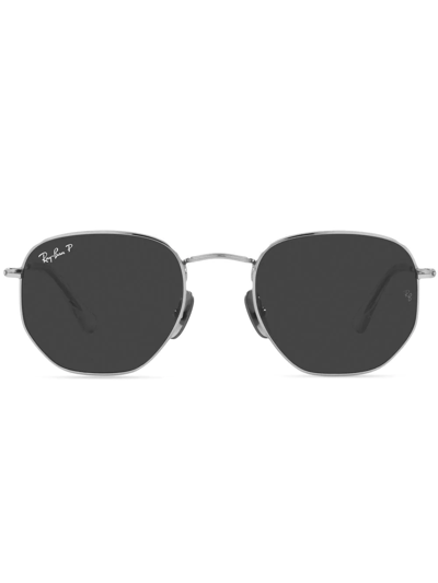 Ray Ban Rb8148 Hexagonal-shape Sunglasses In Silber
