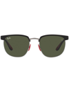 Ray Ban Rb3698m Scuderia Ferrari Collection Sunglasses Matte Black Frame Green Lenses 53-20 In Schwarz