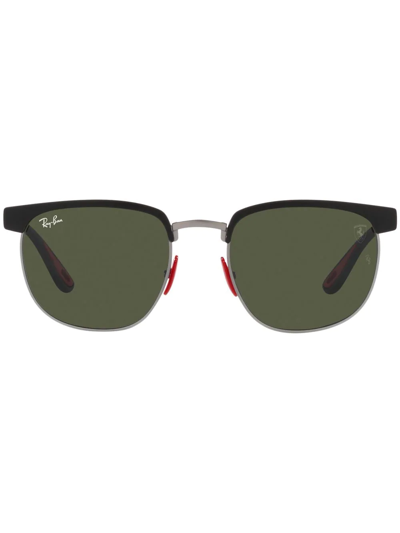 Ray Ban Rb3698m Scuderia Ferrari Collection Sunglasses Matte Black Frame Green Lenses 53-20