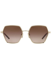 Prada Pr 56ys Oversize-frame Sunglasses In Gold