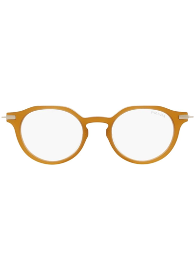 Prada Pr 12ys Round-shape Glasses In Braun