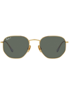 Ray Ban Rb8148 Hexagonal-shape Sunglasses In Gold/gray Solid