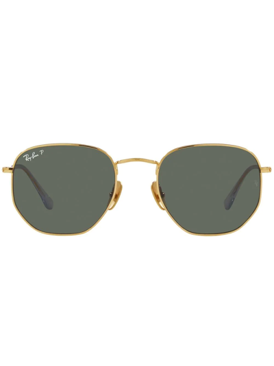 Ray Ban Rb8148 Hexagonal-shape Sunglasses In Gold