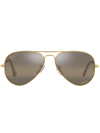 Ray Ban Sunglasses Unisex New Aviator - Gold Frame Brown Lenses Polarized 62-14