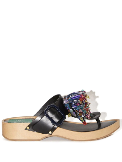 Pucci Birgitt Pom Pom 40mm Sandals In Schwarz