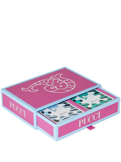 Pucci Marmo And Pesci-print Playing Cards In Weiss