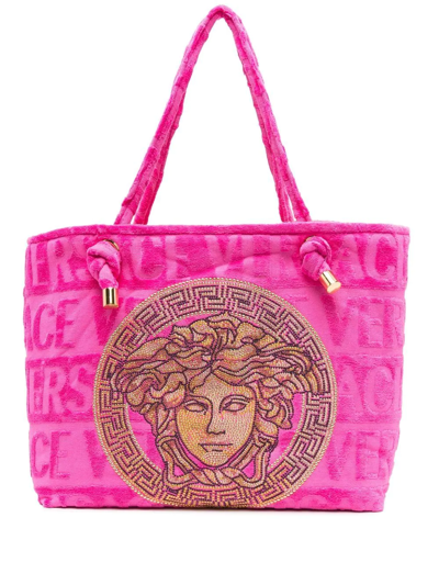 Versace Medusa-embellished Tote Bag In Rosa