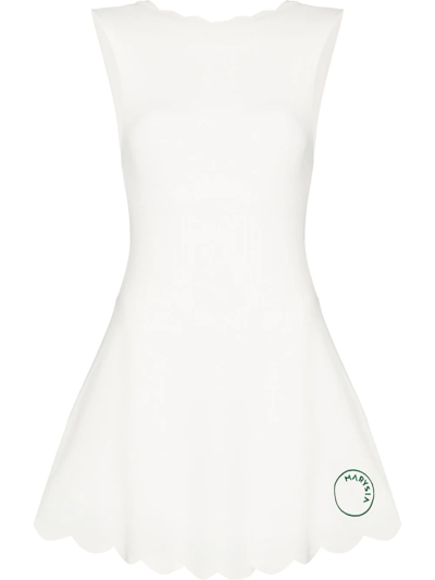 Marysia White Iga Scalloped Hem Tennis Dress