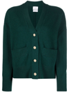 Barrie Green V-neck Cashmere Cardigan In Green