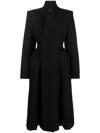 Balenciaga Black Flared Hourglass Coat In Schwarz