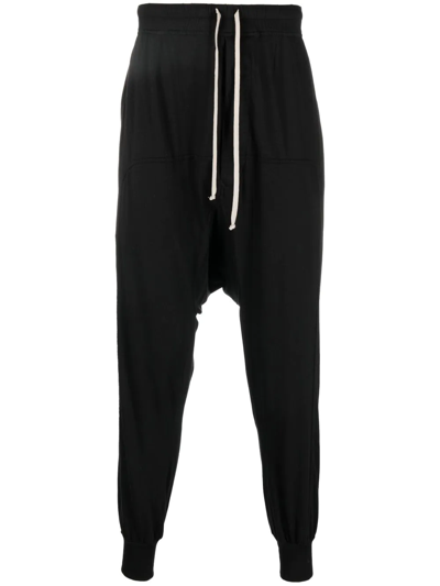 Rick Owens Prisoner Drop-crotch Track Trousers In Black