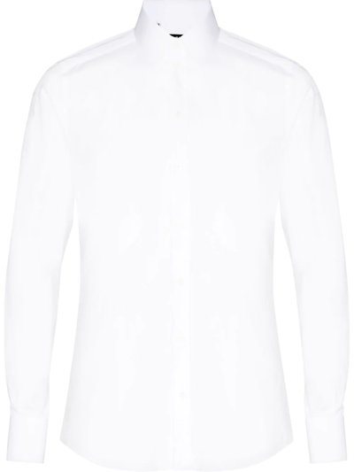 Dolce & Gabbana Button-down Poplin Shirt In White