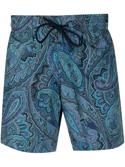 Etro Paisley-print Swim Shorts In Multi