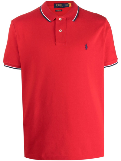 Polo Ralph Lauren Embroidered-logo Polo Shirt In Rot