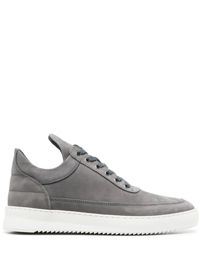 Filling Pieces 绒面皮低帮运动鞋 In Grey