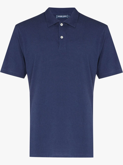 Frescobol Carioca Constantino Linen-blend Polo Shirt In Blue