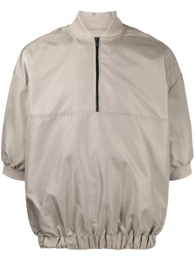 Essentials Half-zip Short-sleeve Techical Pullover In Grün