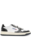 Autry White And Black Leather Sneakers In White,black