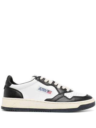 Autry White And Black Leather Sneakers In Multi-colored