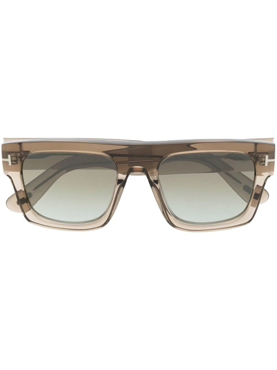 Tom Ford Transparent Square-frame Sunglasses In Grey