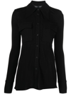 Proenza Schouler Pointed-collar Button-up Shirt In Schwarz